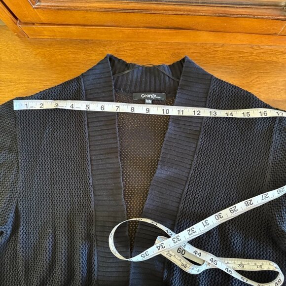 George short sleeved black long sweater crochet look office casual - Picture 8 of 9